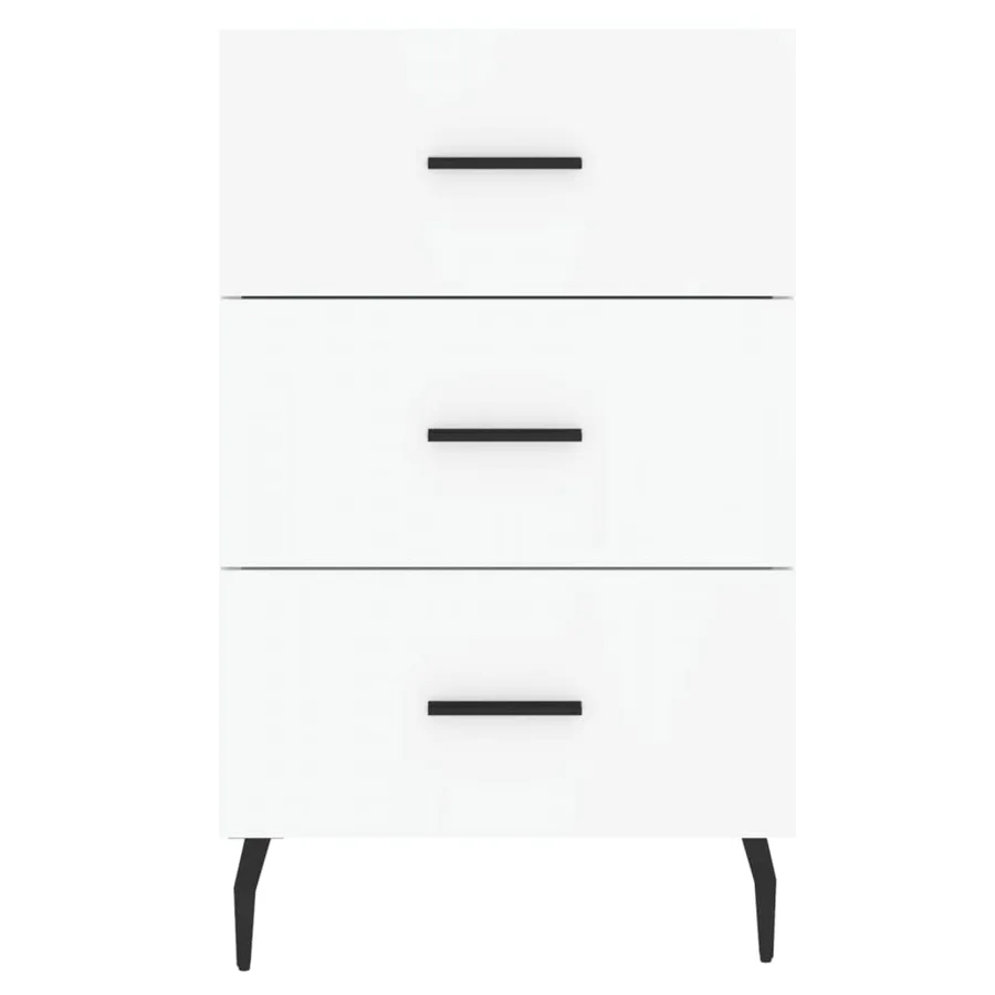 Table de chevet blanc 40x40x66 cm bois d'ingénierie - 5