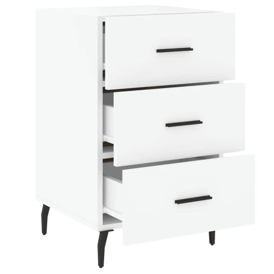 Table de chevet blanc 40x40x66 cm bois d'ingénierie - 7