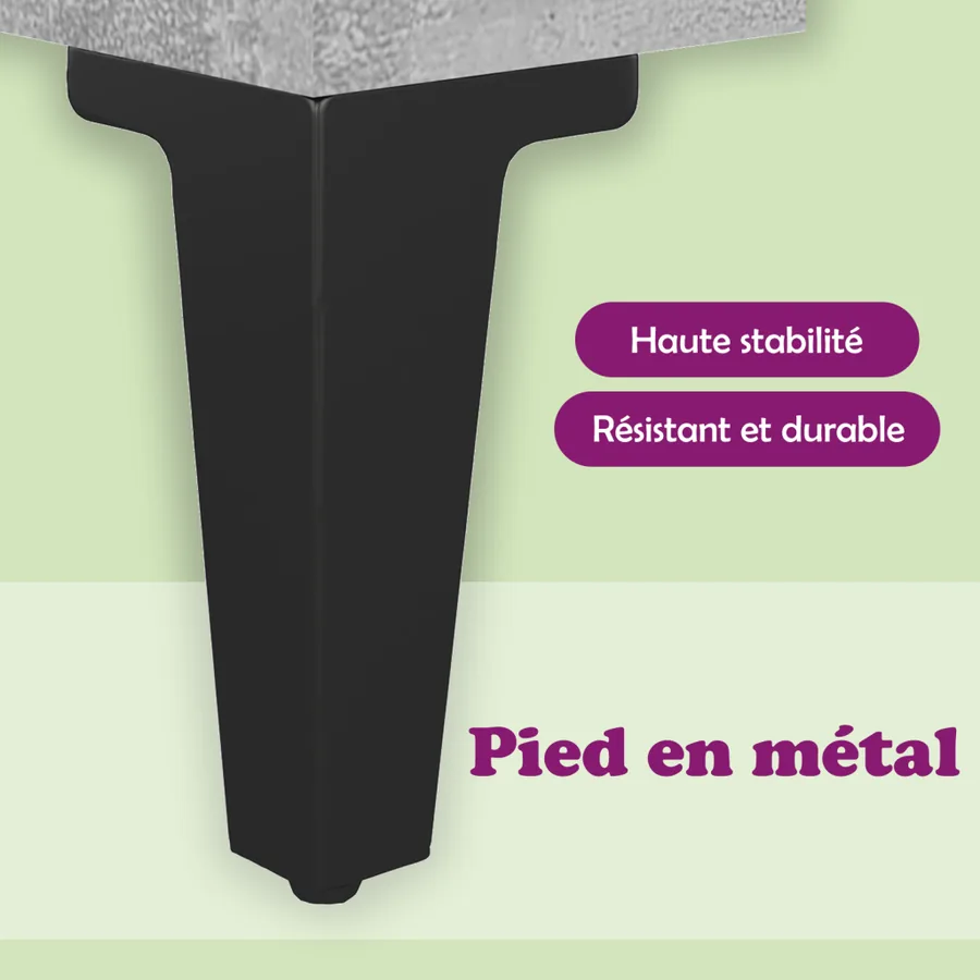 Table basse gris béton 90x60x35 cm bois d'ingénierie - 10