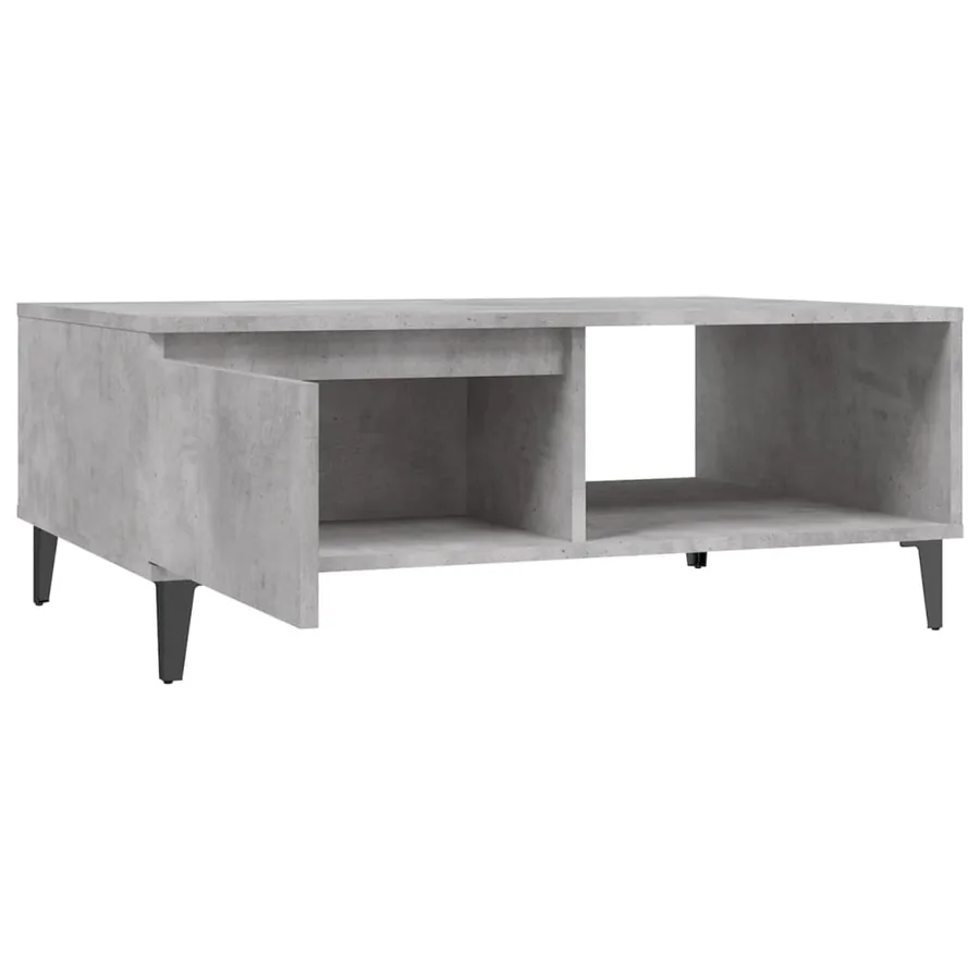 Table basse gris béton 90x60x35 cm bois d'ingénierie - 6