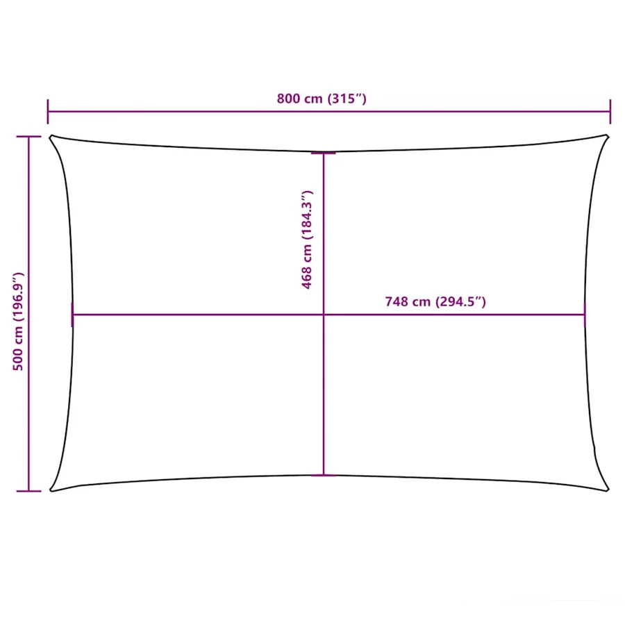 Voile de parasol tissu oxford rectangulaire 5x8 m anthracite - 10