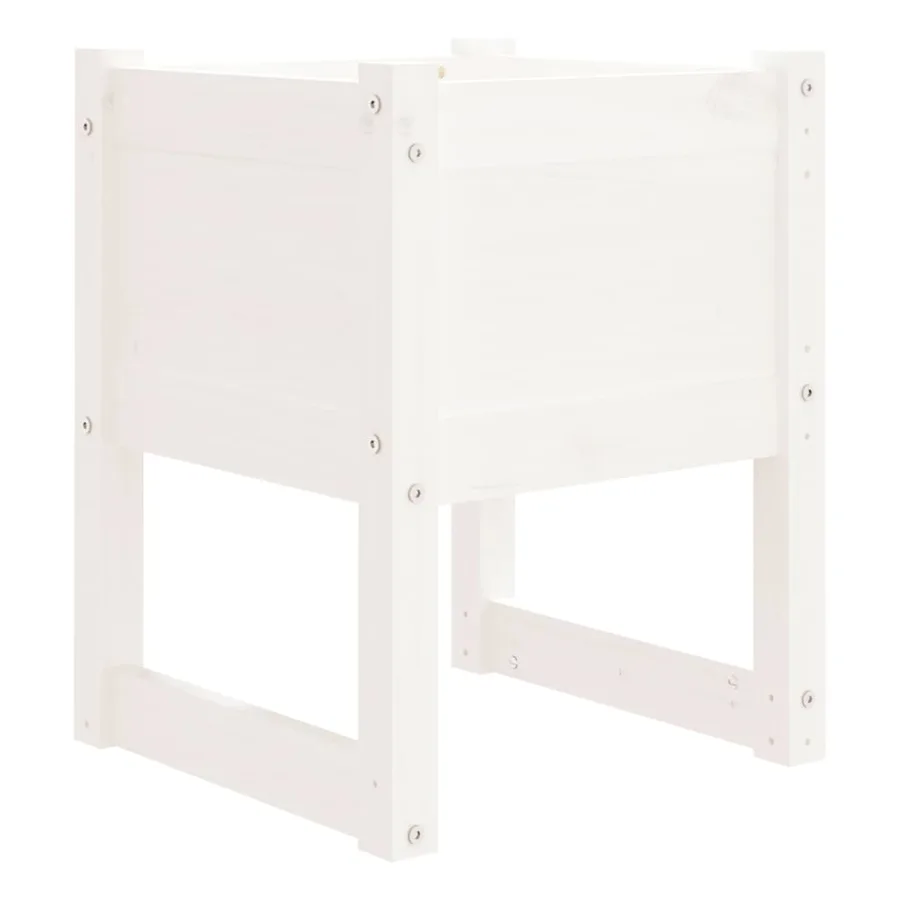 Jardinières 2 pcs Blanc 40x40x52,5 cm Bois massif de pin - 4