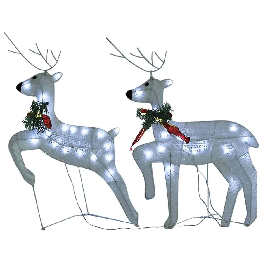 Rennes de Noël 2 pcs Blanc 40 LED - 2