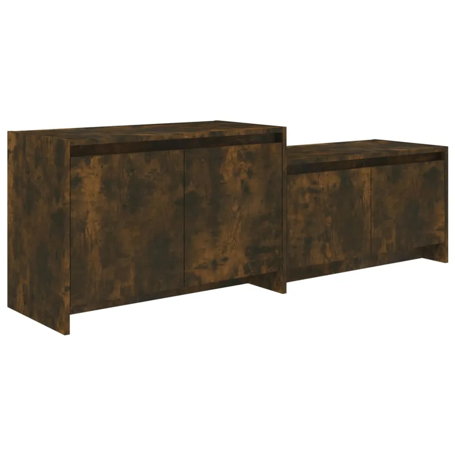 Meuble TV Chêne fumé 146,5x35x50 cm Bois d'ingénierie - 2