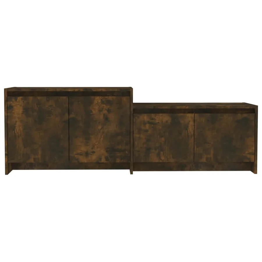Meuble TV Chêne fumé 146,5x35x50 cm Bois d'ingénierie - 6