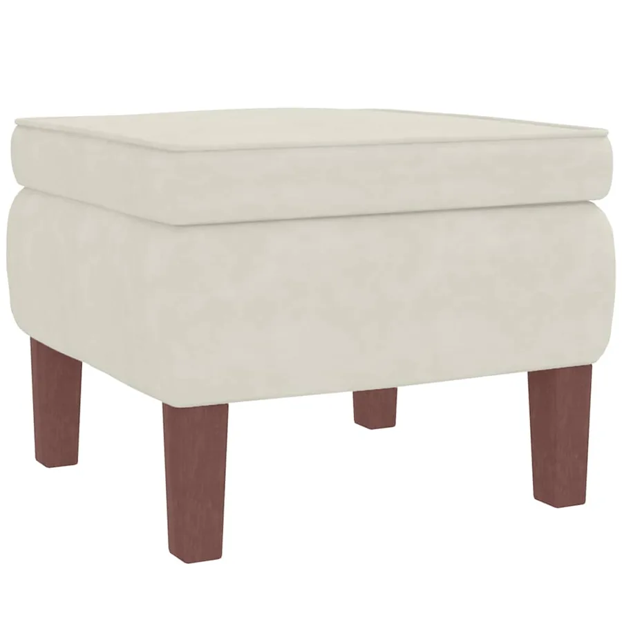 Fauteuil à bascule à oreilles en velours crème bois massif - 9