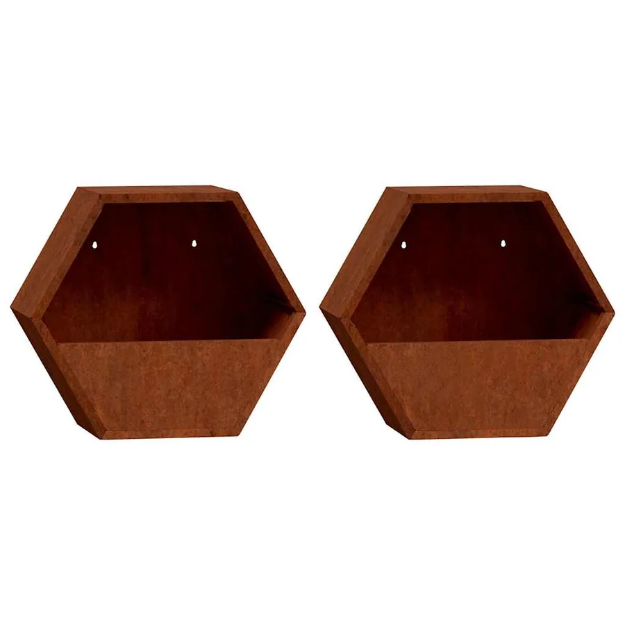Jardinières murales 2 pcs Rouillé Acier corten 30x10x25 cm - 2
