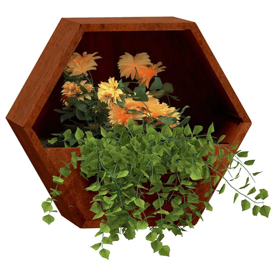 Jardinières murales 2 pcs Rouillé Acier corten 30x10x25 cm - 3