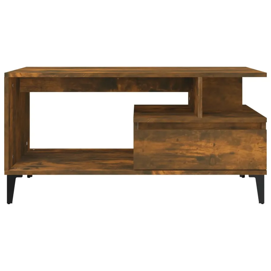 Table basse Chêne fumé 90x49x45 cm Bois d'ingénierie - 5