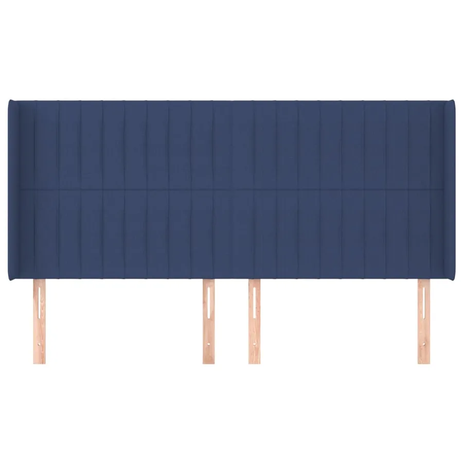 Tête de lit avec oreilles Bleu 203x16x118/128 cm Tissu - 3