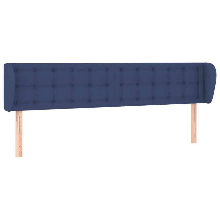 Tête de lit avec oreilles Bleu 163x23x78/88 cm Tissu - 2