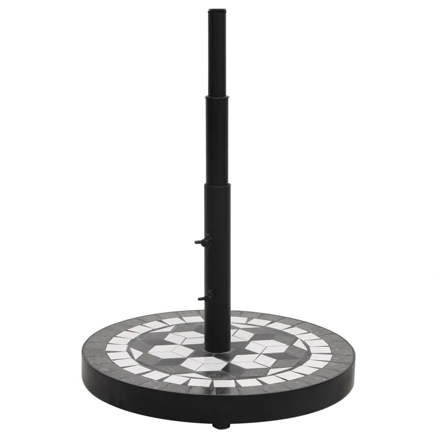 Base de parasol noir et blanc rond 12 kg - 2
