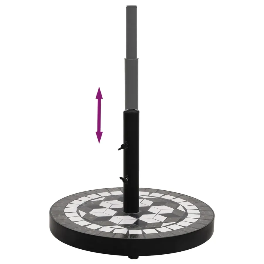 Base de parasol noir et blanc rond 12 kg - 4