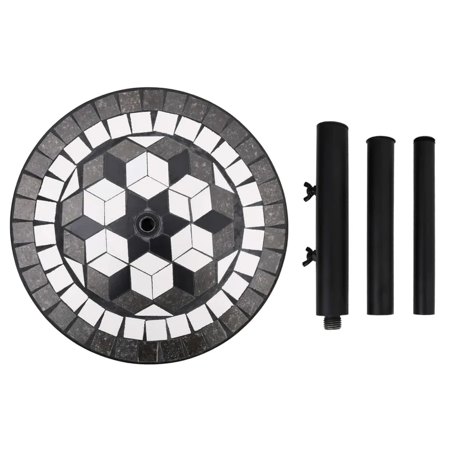 Base de parasol noir et blanc rond 12 kg - 5