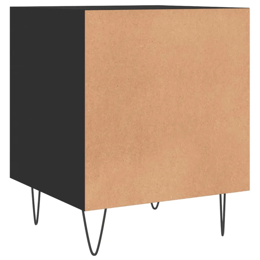 Tables de chevet 2 pcs noir 40x40x50 cm bois d’ingénierie - 10