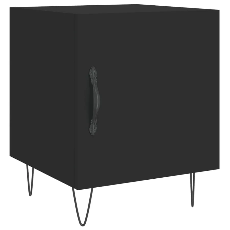 Tables de chevet 2 pcs noir 40x40x50 cm bois d’ingénierie - 5