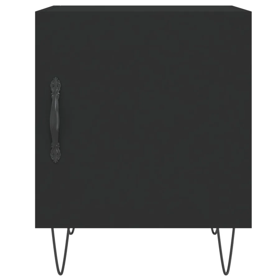Tables de chevet 2 pcs noir 40x40x50 cm bois d’ingénierie - 6