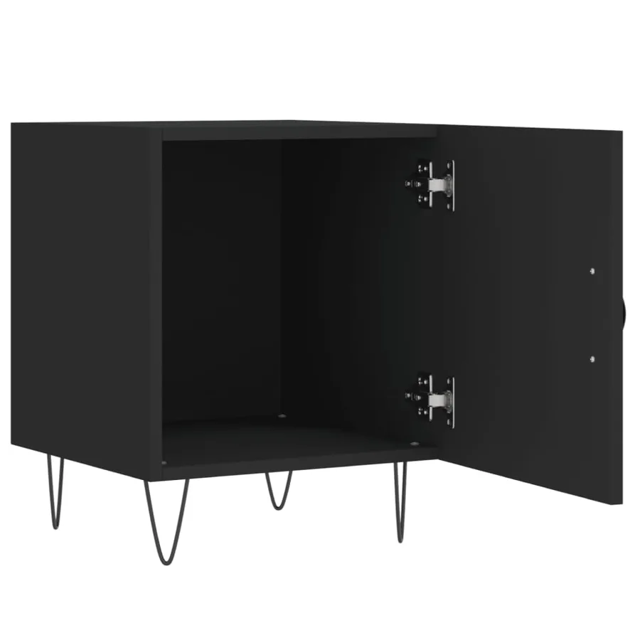 Tables de chevet 2 pcs noir 40x40x50 cm bois d’ingénierie - 8