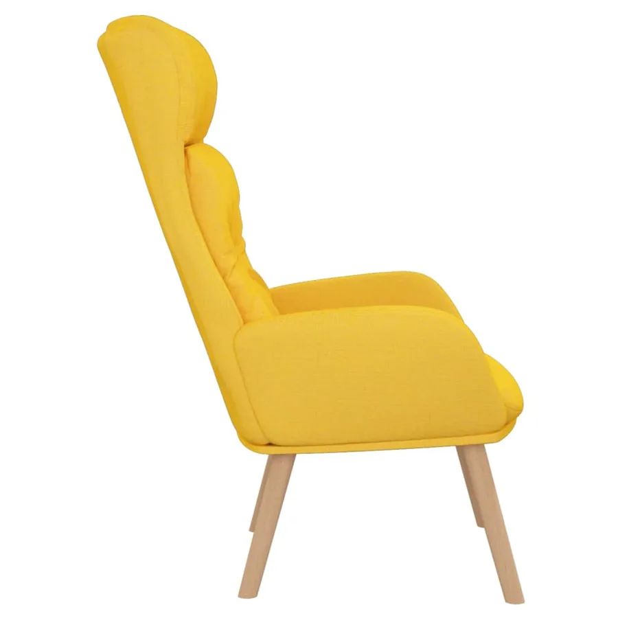 Chaise de relaxation Jaune moutarde Tissu - 4