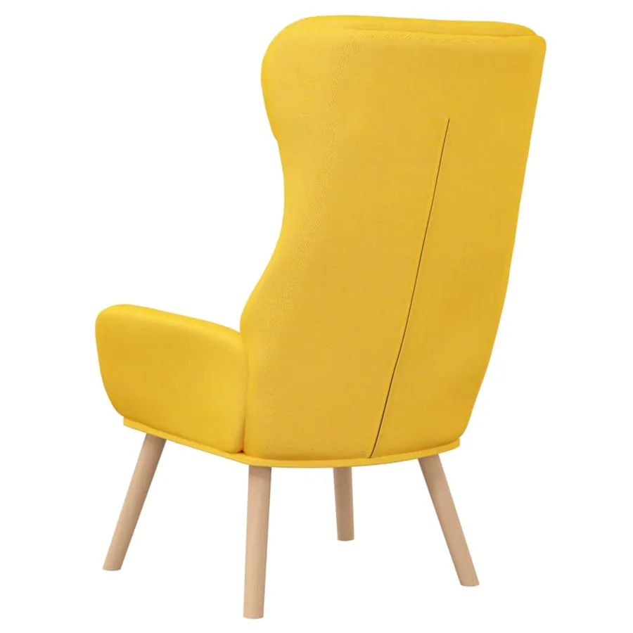 Chaise de relaxation Jaune moutarde Tissu - 5