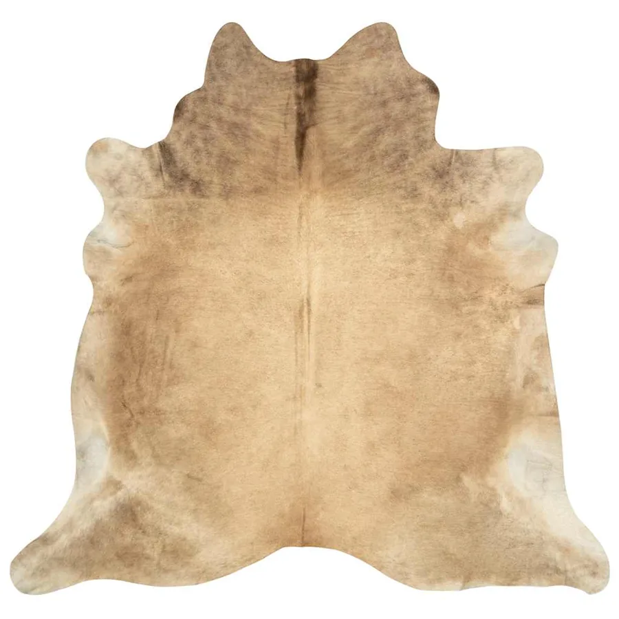 Tapis en peau de vache véritable 150 x 170 cm Beige - 2