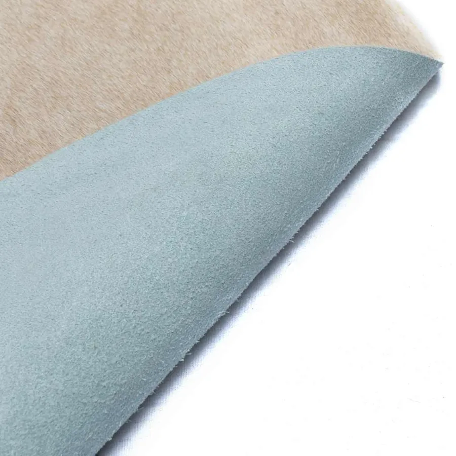 Tapis en peau de vache véritable 150 x 170 cm Beige - 4