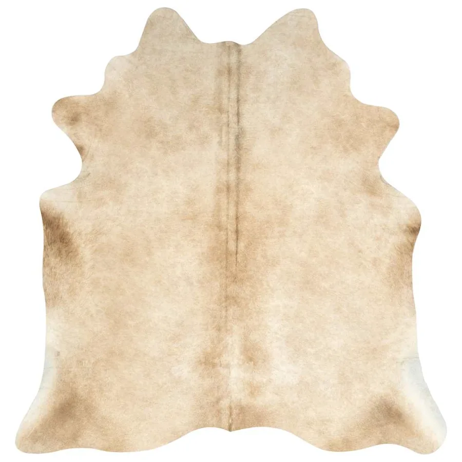 Tapis en peau de vache véritable 150 x 170 cm Beige - 6