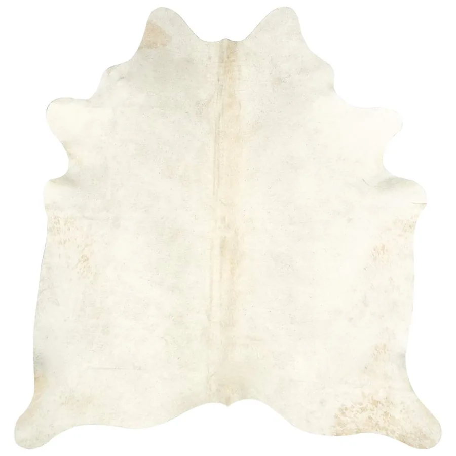 Tapis en peau de vache véritable 150 x 170 cm Beige - 8