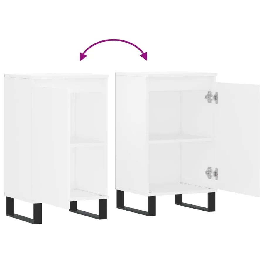 Buffet blanc 40x35x70 cm bois d’ingénierie - 10