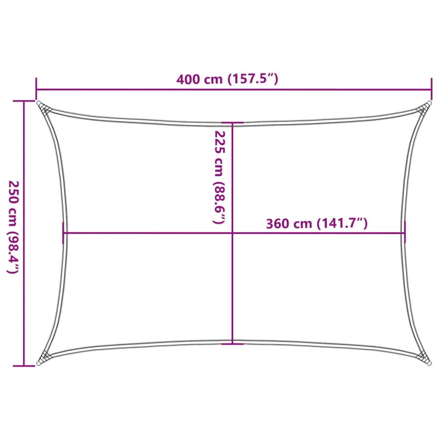 Voile d'ombrage 160 g/m² Orange 2,5x4 m PEHD - 10