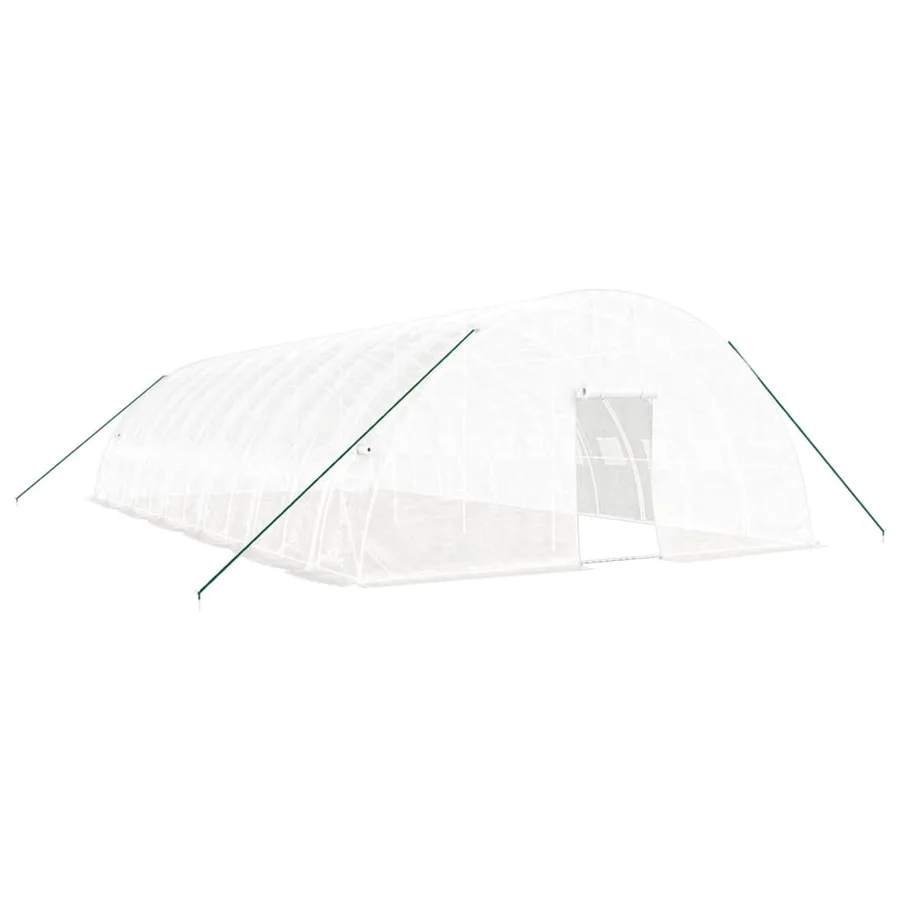 Serre avec cadre en acier blanc 72 m² 12x6x2,85 m - 2