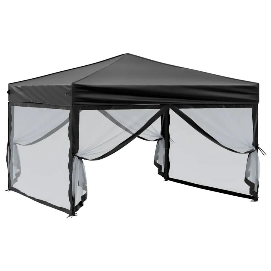 Tente de réception pliable avec parois Noir 3x3 m - 3