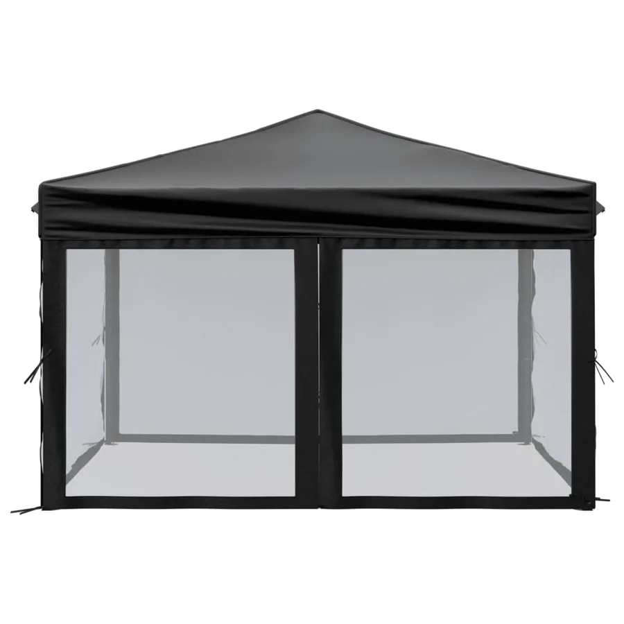 Tente de réception pliable avec parois Noir 3x3 m - 4