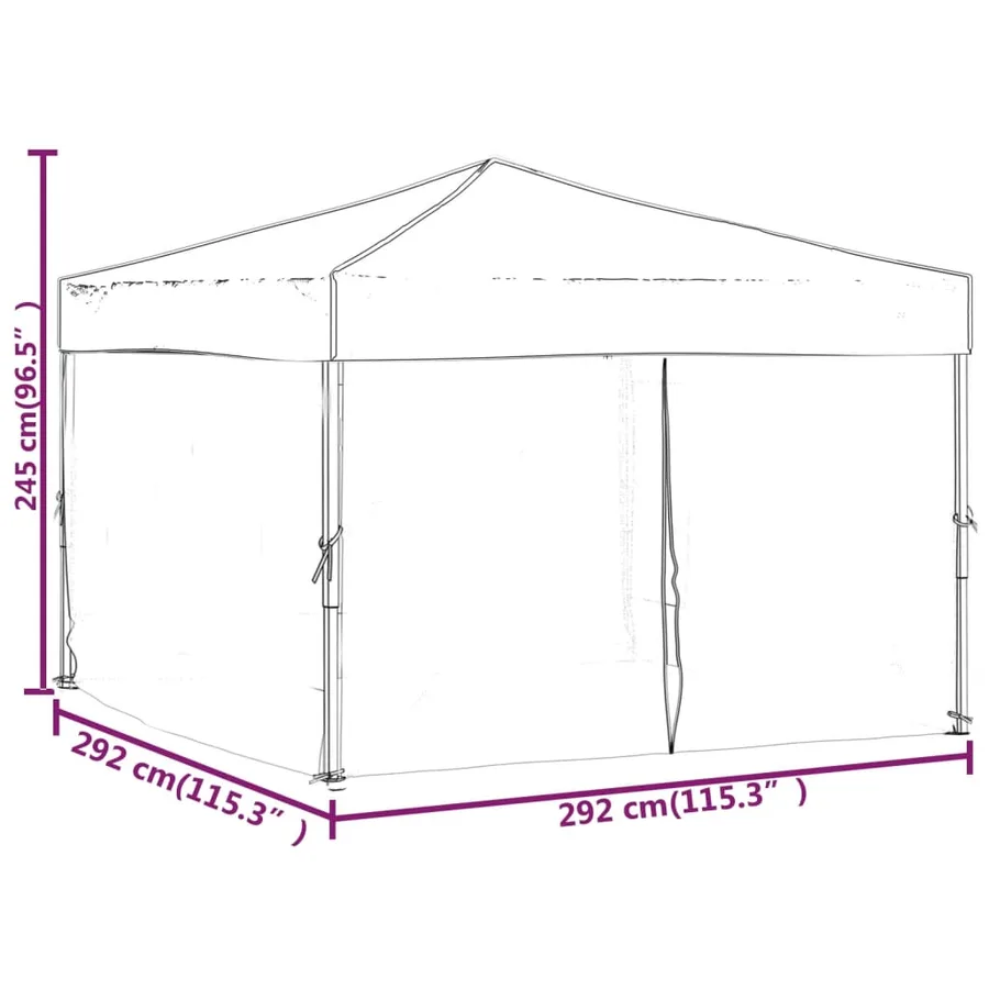 Tente de réception pliable avec parois Noir 3x3 m - 9