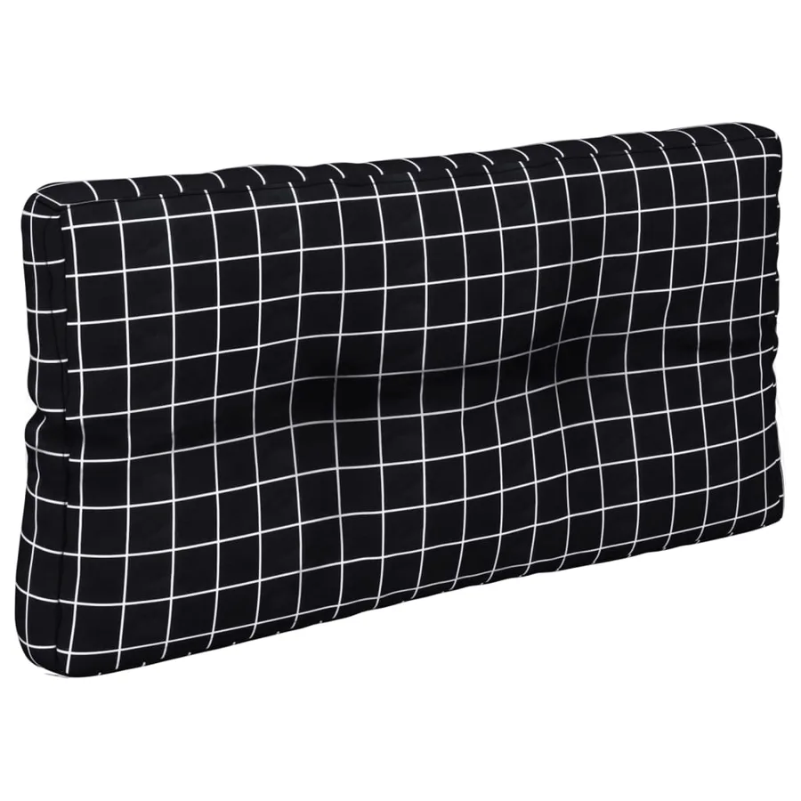 Coussins de palette lot de 2 motif à carreaux noir tissu - 4