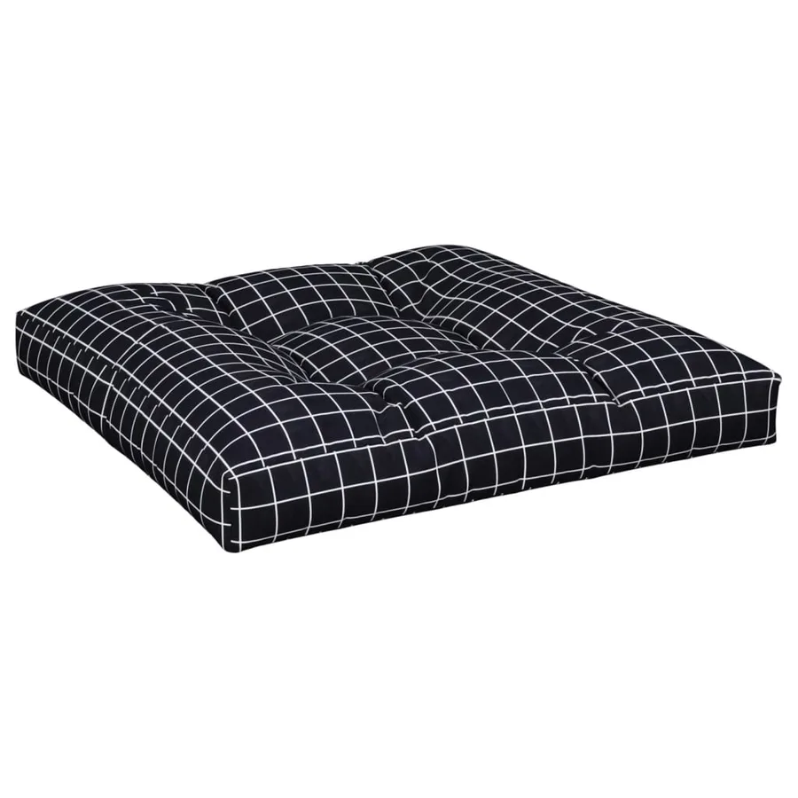 Coussins de palette lot de 2 motif à carreaux noir tissu - 5