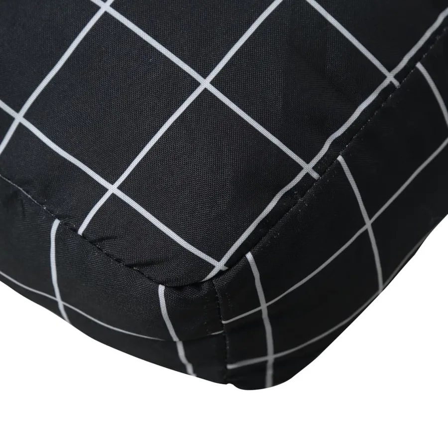 Coussins de palette lot de 2 motif à carreaux noir tissu - 7