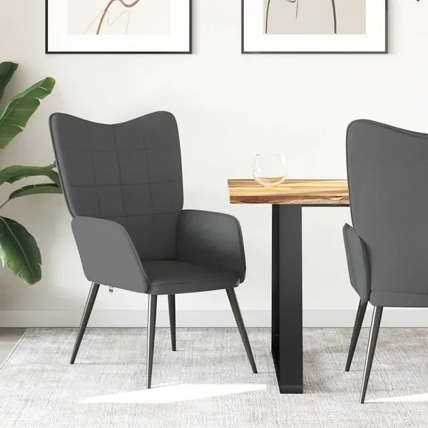 Chaise de relaxation Gris foncé Tissu