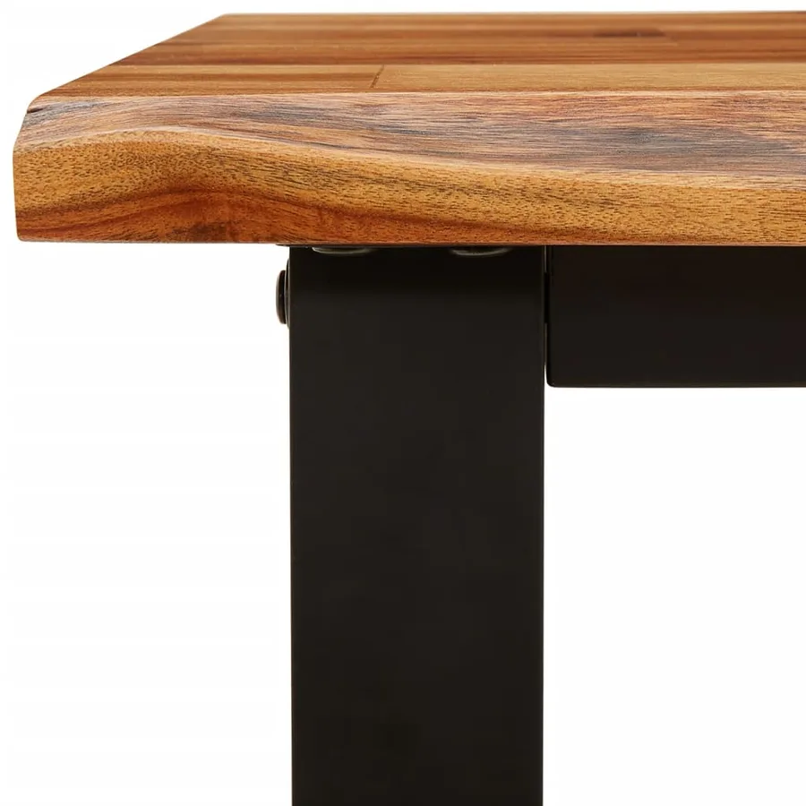 Ensemble à manger 3 pcs avec bord vivant bois massif d'acacia - 10
