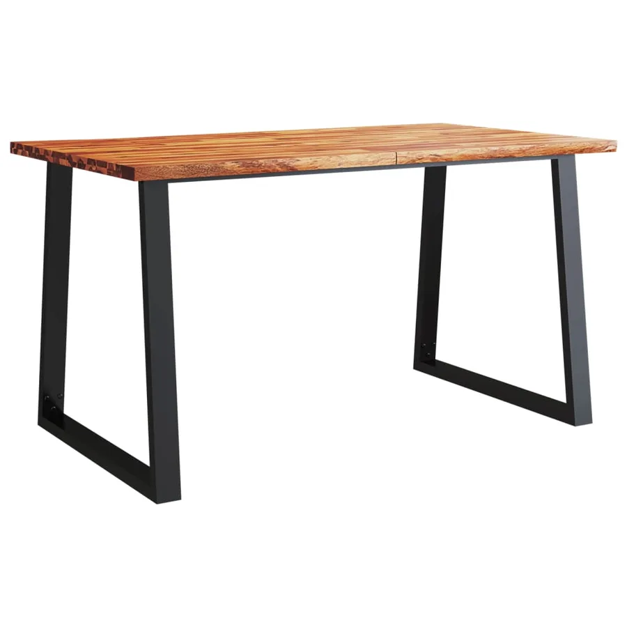 Ensemble à manger 3 pcs avec bord vivant bois massif d'acacia - 3