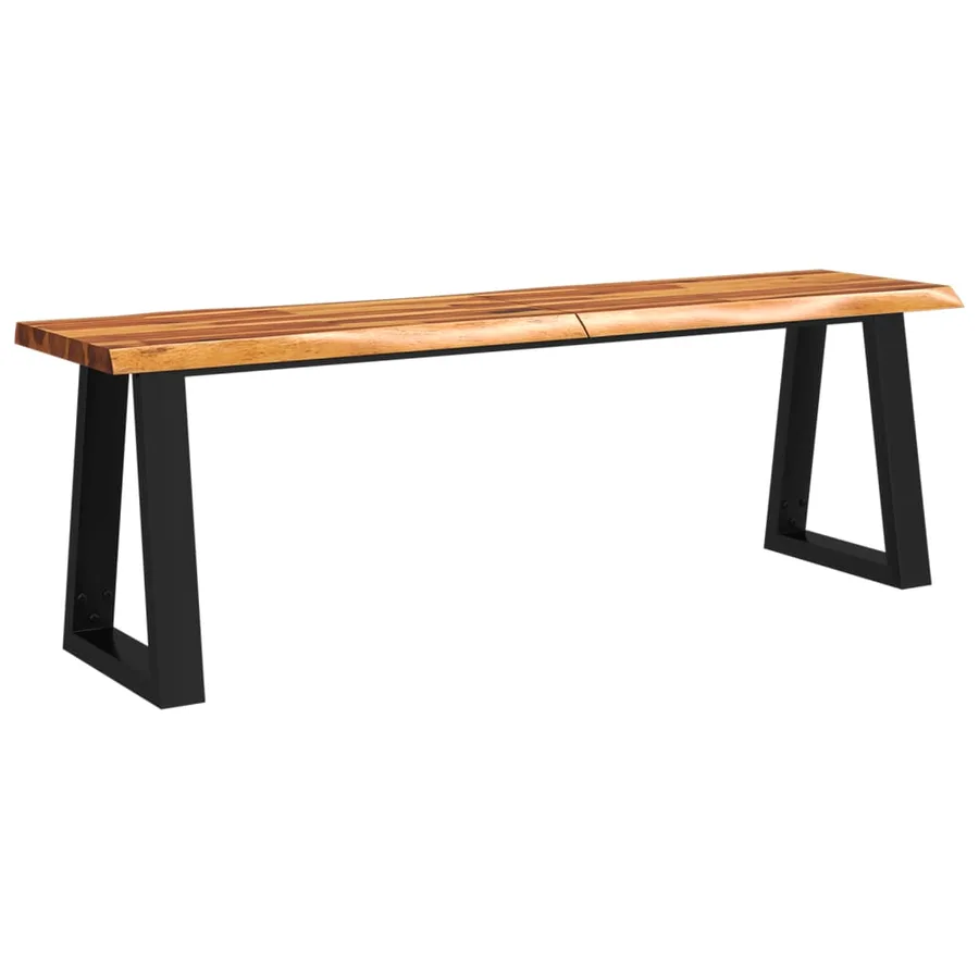 Ensemble à manger 3 pcs avec bord vivant bois massif d'acacia - 4