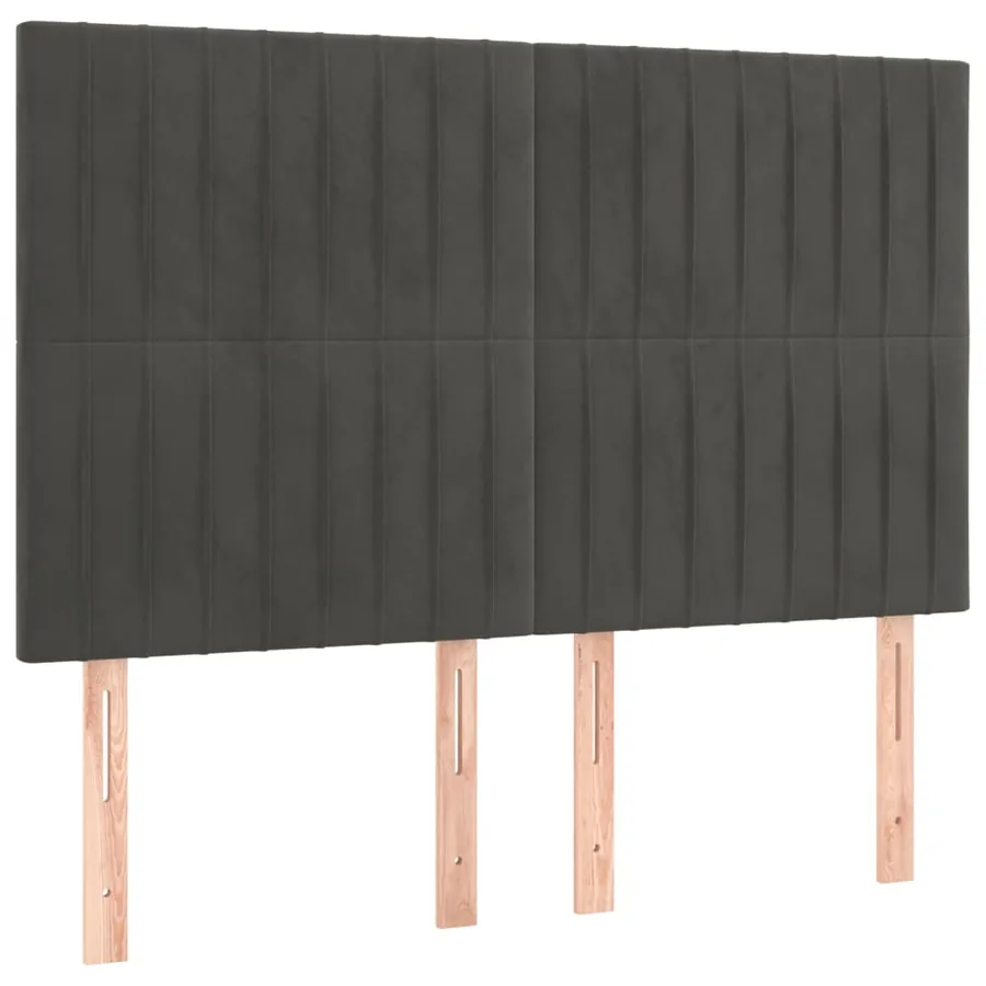 Tête de lit Gris foncé 144 x 5 x 118/128 cm Velours - 2