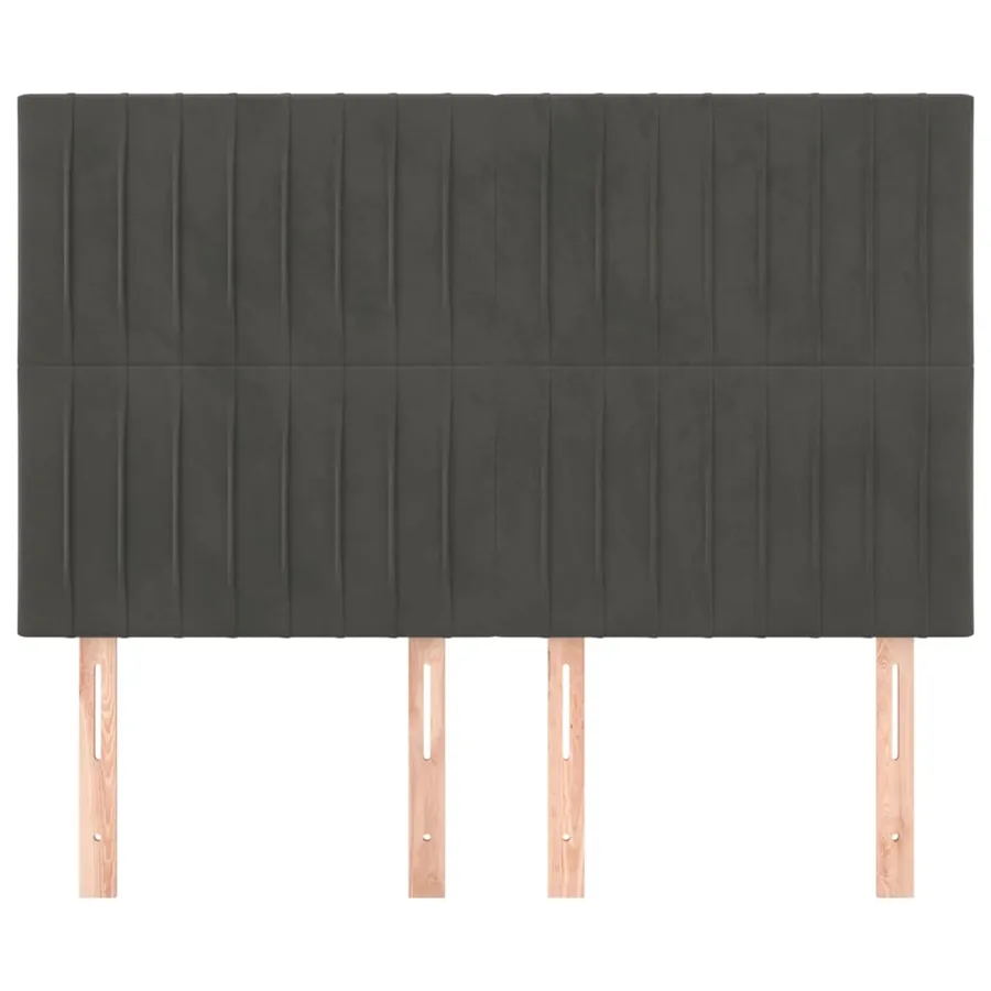 Tête de lit Gris foncé 144 x 5 x 118/128 cm Velours - 3