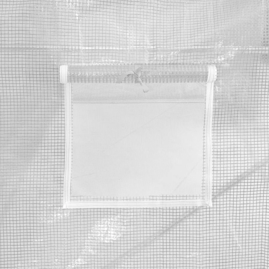 Serre avec cadre en acier blanc 28 m² 14x2x2 m - 10