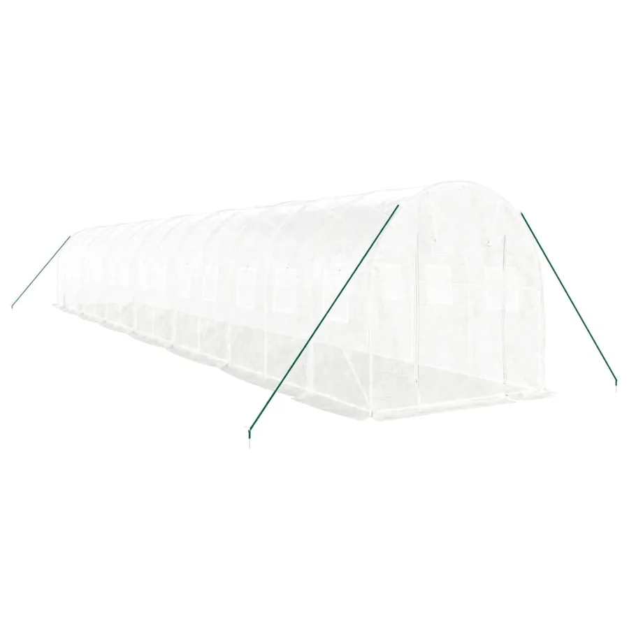 Serre avec cadre en acier blanc 28 m² 14x2x2 m - 3