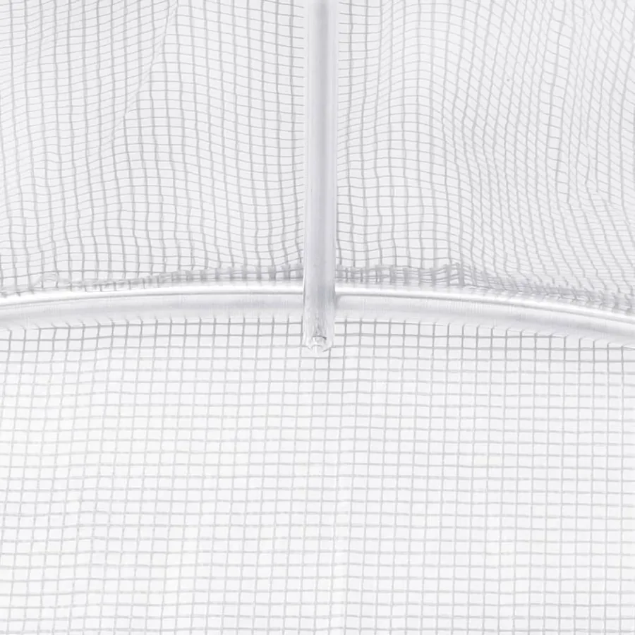 Serre avec cadre en acier blanc 28 m² 14x2x2 m - 9