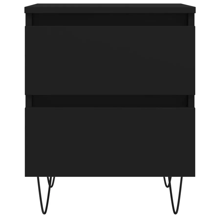 Table de chevet Noir 40x35x50 cm Bois d’ingénierie - 5