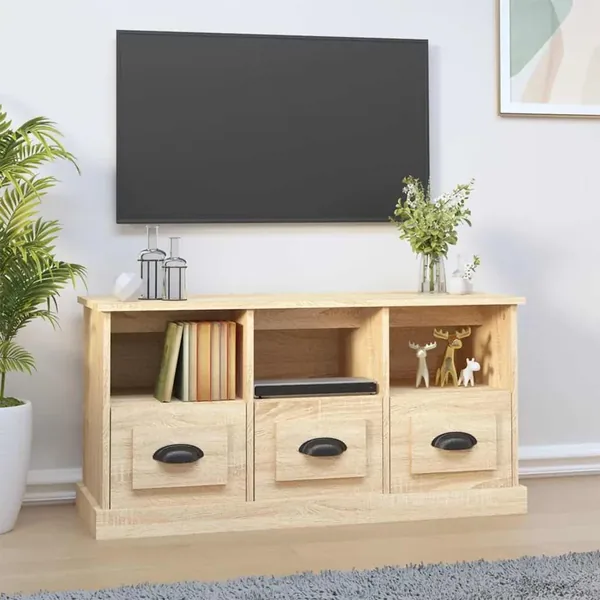 Meuble TV chêne sonoma 100x35x50 cm bois d'ingénierie