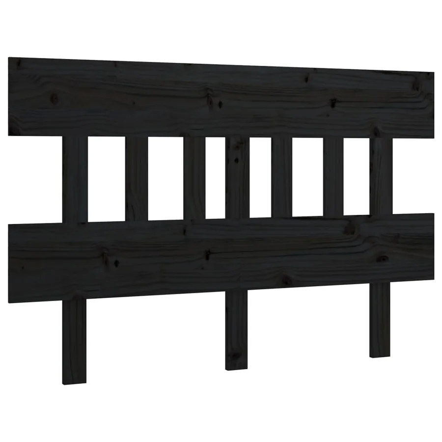 Tête de lit Noir 123,5x3x81 cm Bois massif de pin - 2