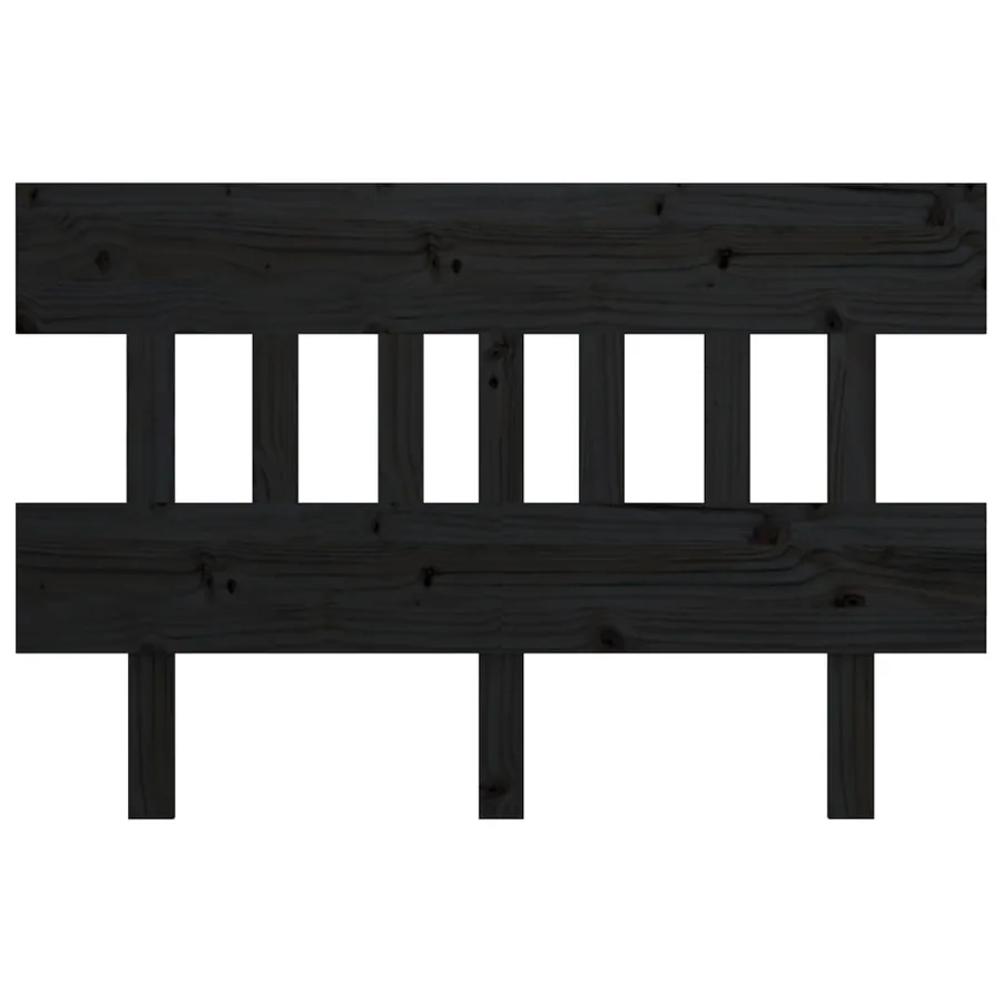 Tête de lit Noir 123,5x3x81 cm Bois massif de pin - 3